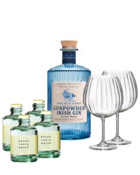 Irish Spirit - Gin, Tonic, and 2 Bohemia glasses