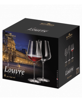 Комплект от 6 чаши за червено вино Bohemia Crystal Louvre 640 мл