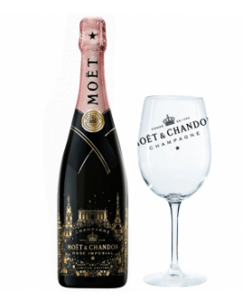 Шампанско Моет Империал Розе + подарък чаша