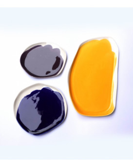 POTTERY & POETRY комплект жълто плато, синя и лилава купичка