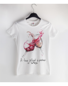 T-shirt A true friend is partner in wine - р-р M