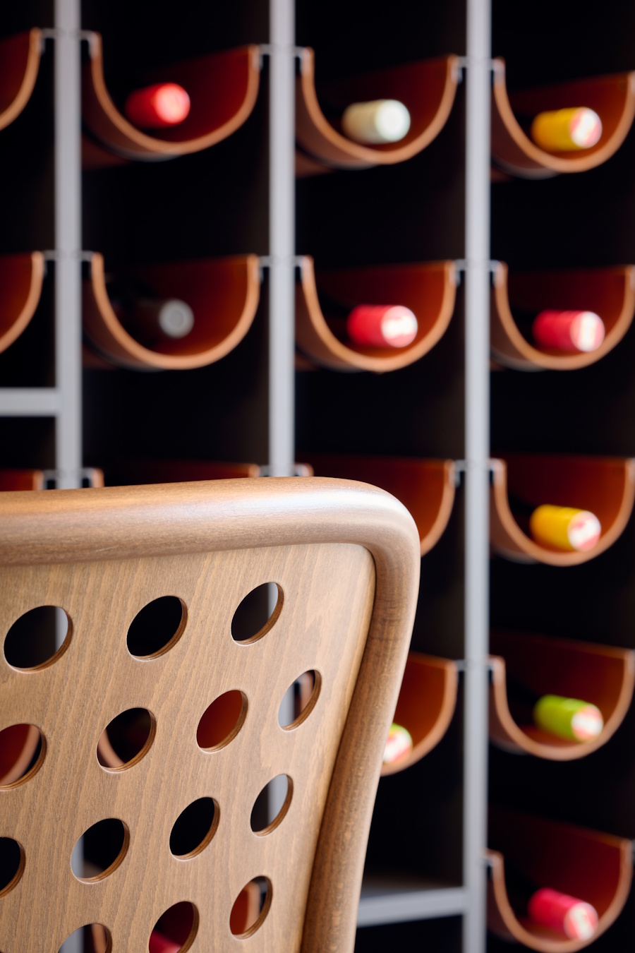Interior – wine shelves